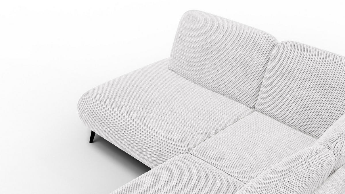 ECKSOFA FEBE 5-Sitzer links, creme - Creme/Schwarz, Holz/Textil (271/190cm) - Courtois Laville