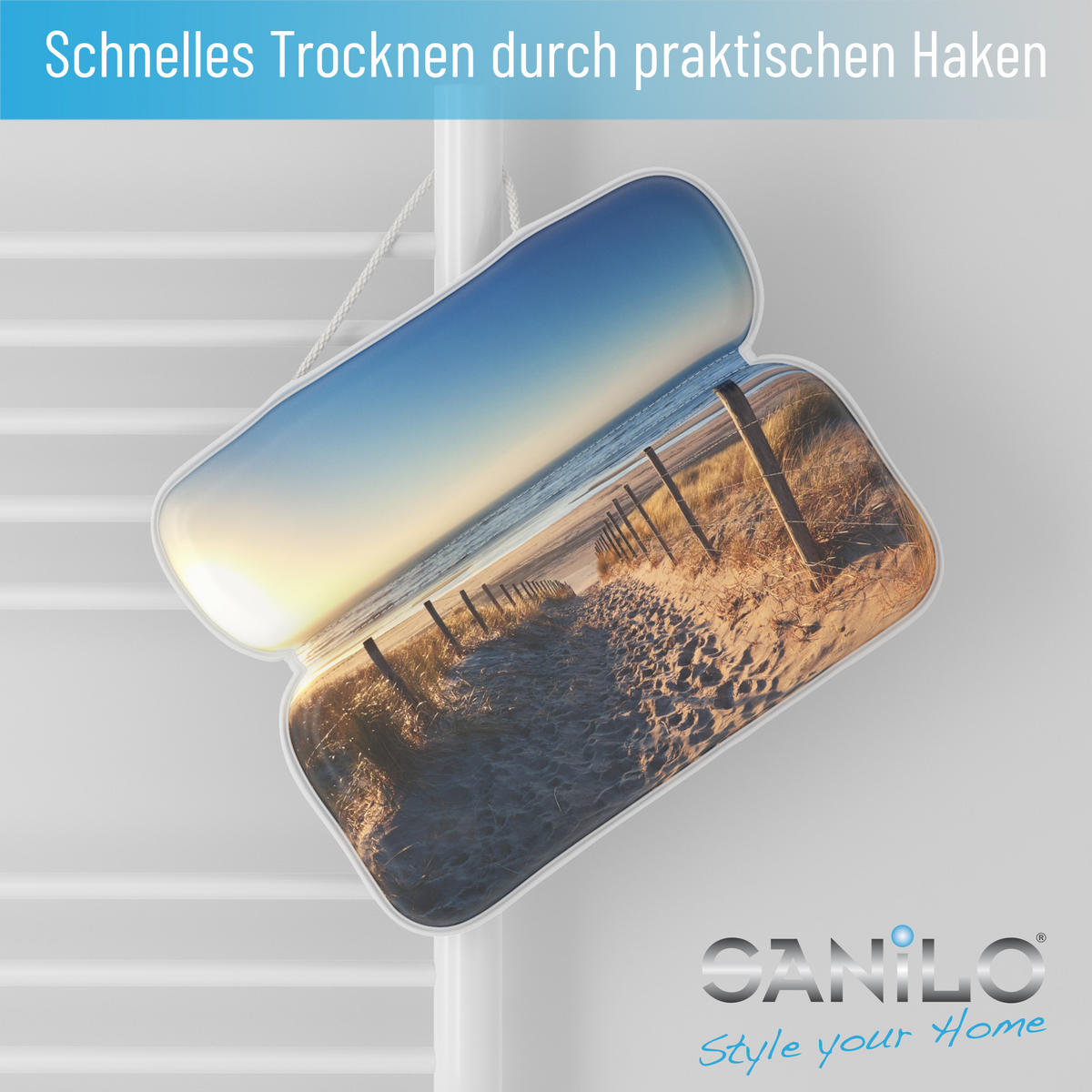 BADEWANNENKISSEN Düne - Beige, Kunststoff (39/5.5cm) - Sanilo