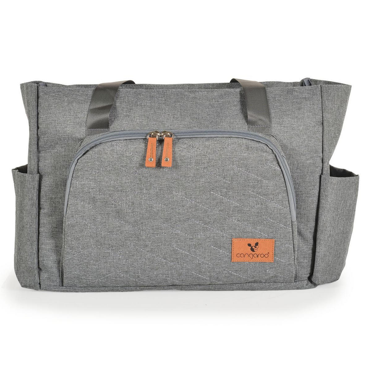 WICKELTASCHE Keily grau Wickelunterlage, Vordertasche, Seitentaschen, Kinderwagenclips - Grau, Textil (13/29/44cm) - Cangaroo
