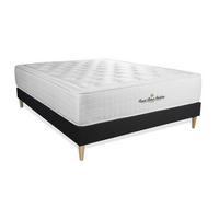 BETT Buckingham Memory-Schaum 160 x 220 cm h1 - Kit Bettgestell Schwarz - Beige/Schwarz, Karton/Holz (160/220cm) - ROYAL PALACE BEDDING