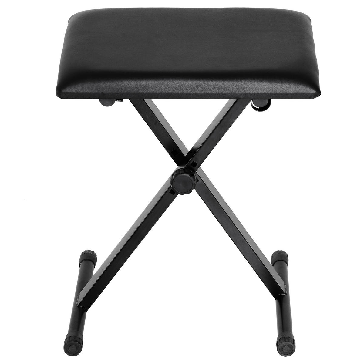 KLAVIERHOCKER DE-07187 X-Form, höhenverstellbar, bis 100 kg Schwarz - Schwarz, Metall (29/47/39cm) - ComfortXL