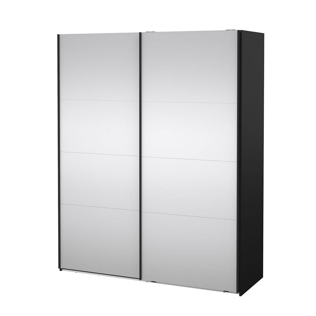 SCHIEBETÜRENSCHRANK, Catania, Schwarz, Holzwerkstoff, 179 x 67 x 221 cm - Schwarz, Holzwerkstoff (179/221/67cm) - ebuy24