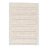 TEPPICH weich mit Relief aus recyceltem Polyester weiss - Weiß, Textil (120/170cm) - AFK Living