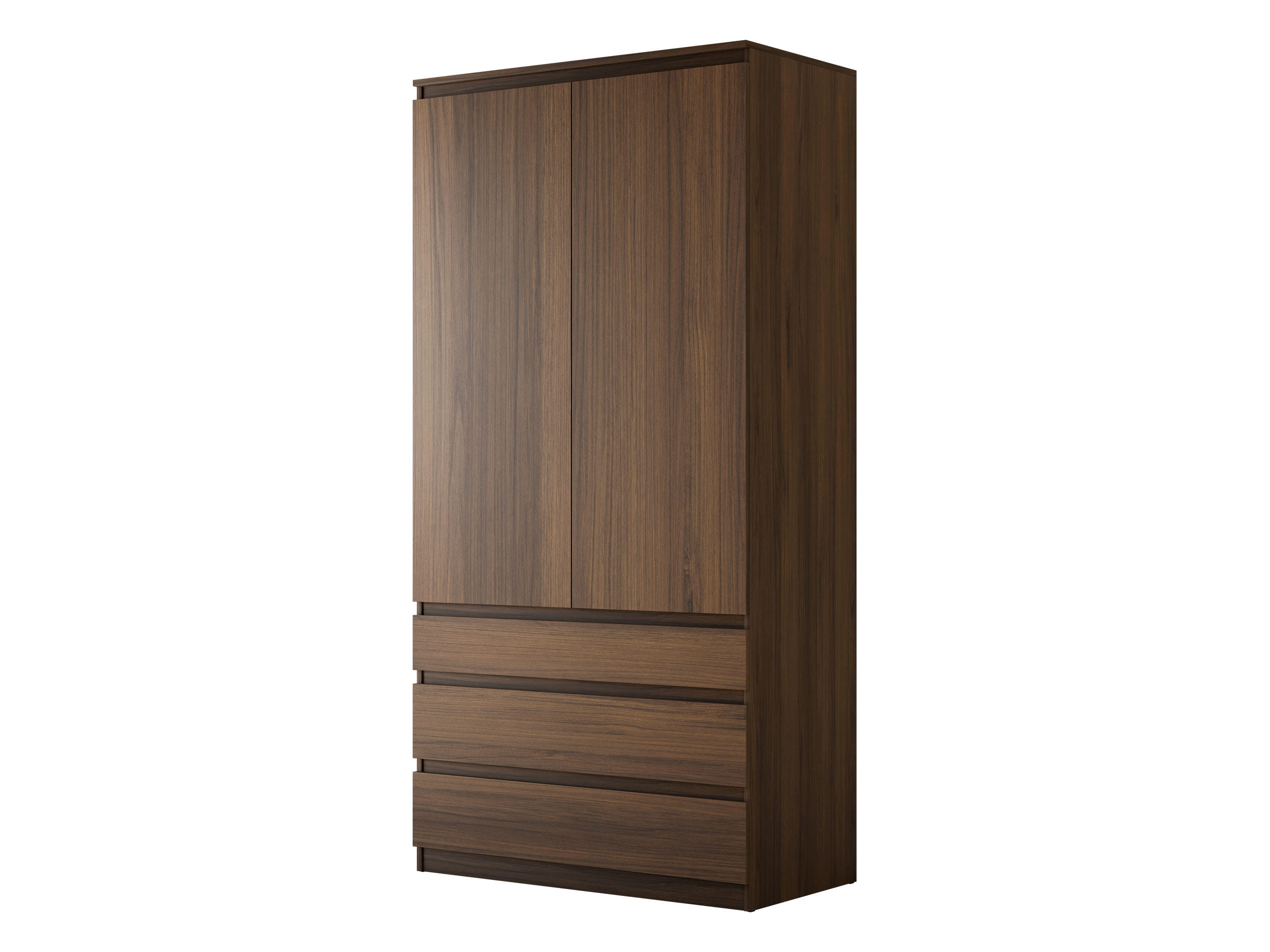 DREHTÜRENSCHRANK Malwa 2D3SZ - Nussbaumfarben, Holzwerkstoff (52/202/100cm) - MIRJAN24