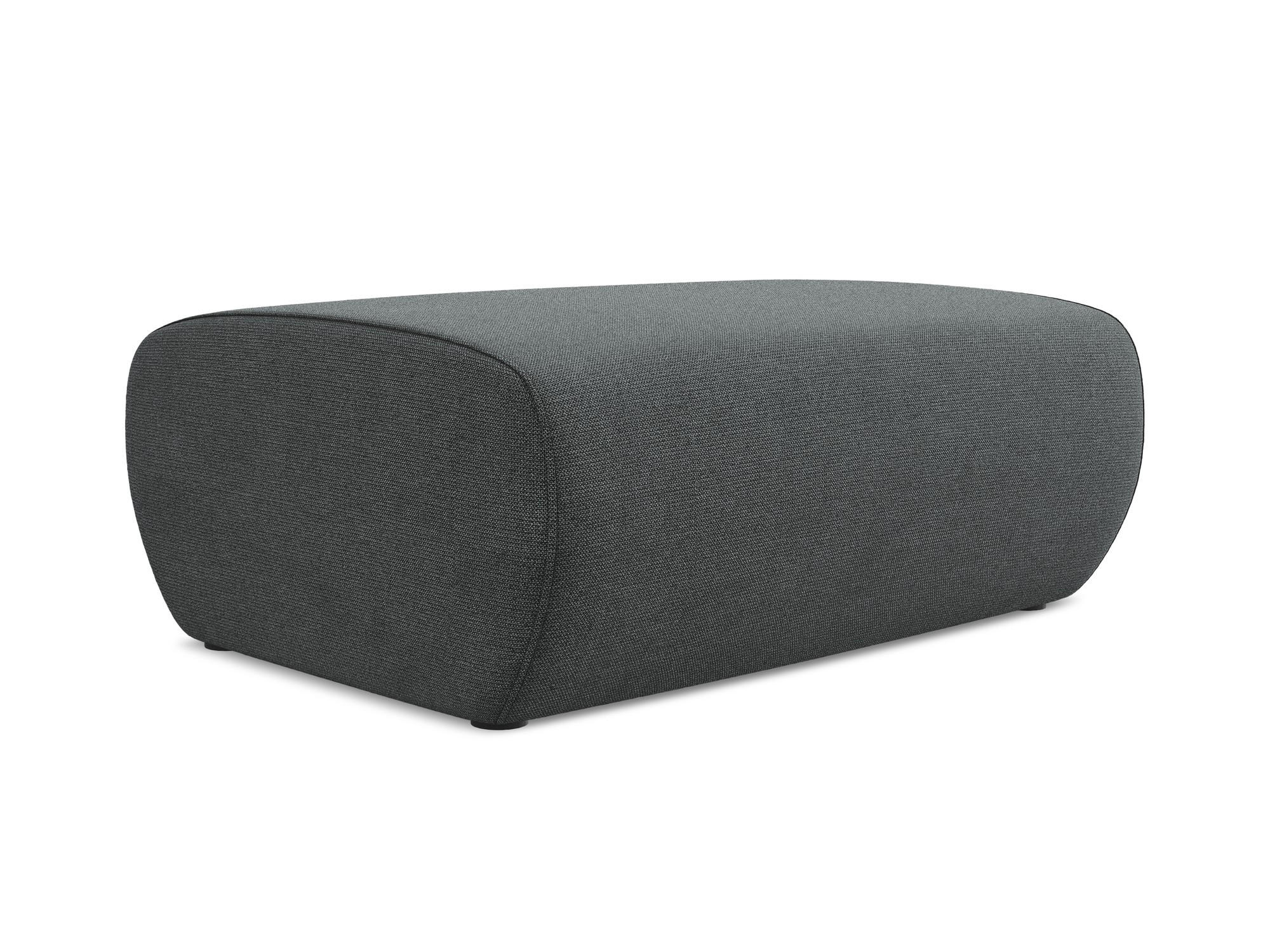 POUF Strukturstoff Stoff Grau - Schwarz/Grau, Kunststoff/Textil (102/40/62cm) - Makamii