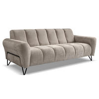 3-SITZER SOFA Volare mit Metallbeinen Cappuccino - Schwarz/Cappuccino, Textil/Metall (220/83/98cm) - Beautysofa