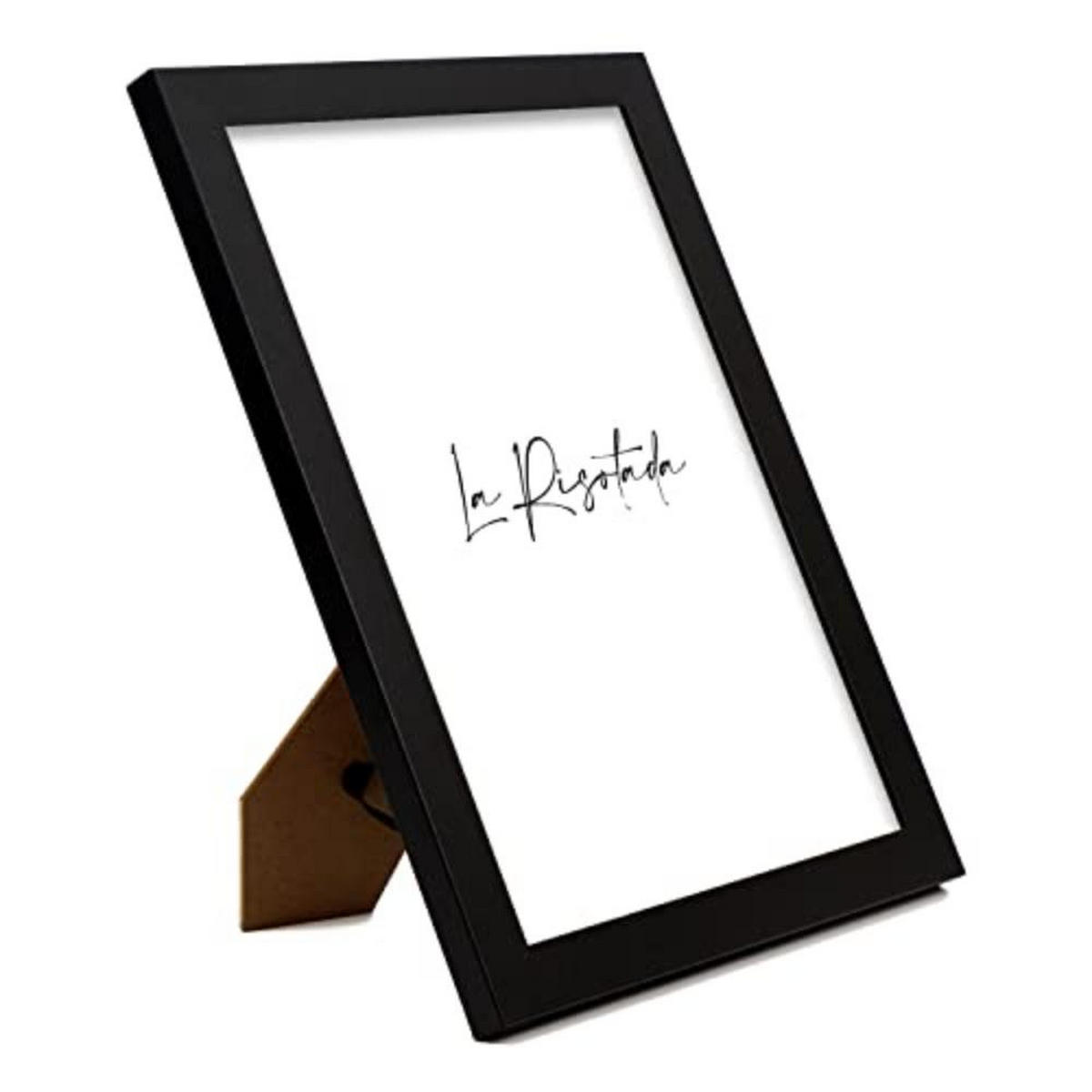 POSTER Set mit 4 Lachen TypografieStil A4 Schwarzer Rahmen - Schwarz, Papier (29.7/3cm) - Nacnic