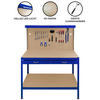 WERKBANK mit Lochwand, Schublade & Licht - Blau - Blau, Metall (120/155/60cm) - Monster Racking