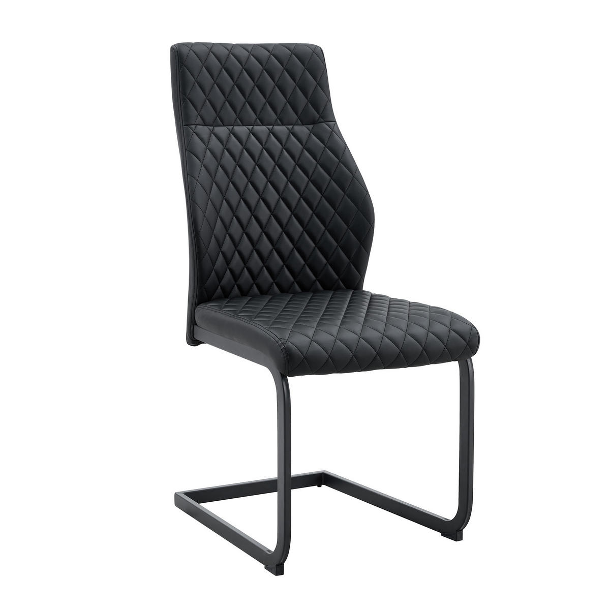 ESSGRUPPE DE-39485 5-teilig, Glastisch und 4 Stühlen mit hoher Rückenlehne Schwarz - Schwarz, Metall (85/75/85cm) - ComfortXL