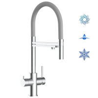 5-WEGE-KÜCHENARMATUR, Edelstahl Massiv aus Chirurgenstahl, Gebürstet und Grau, 2-Strahl-Brause - Grau, Metall (24/52.5/24cm) - VIZIO