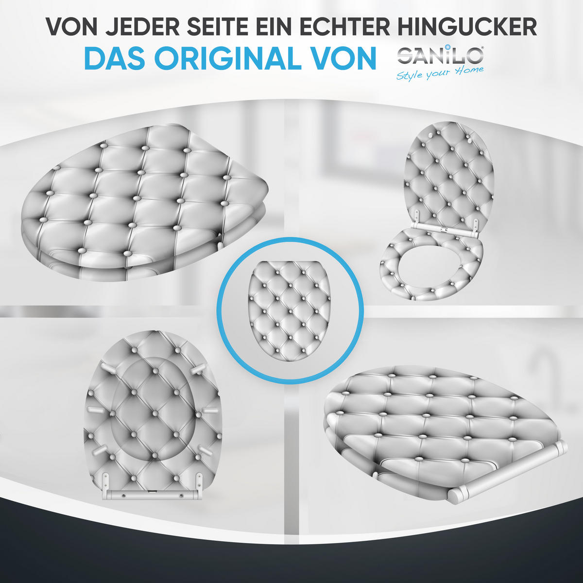 WC-SITZ mit Absenkautomatik & Top Fix Comfort - Grau, Holzwerkstoff (37.7/5.5/48cm) - Sanilo