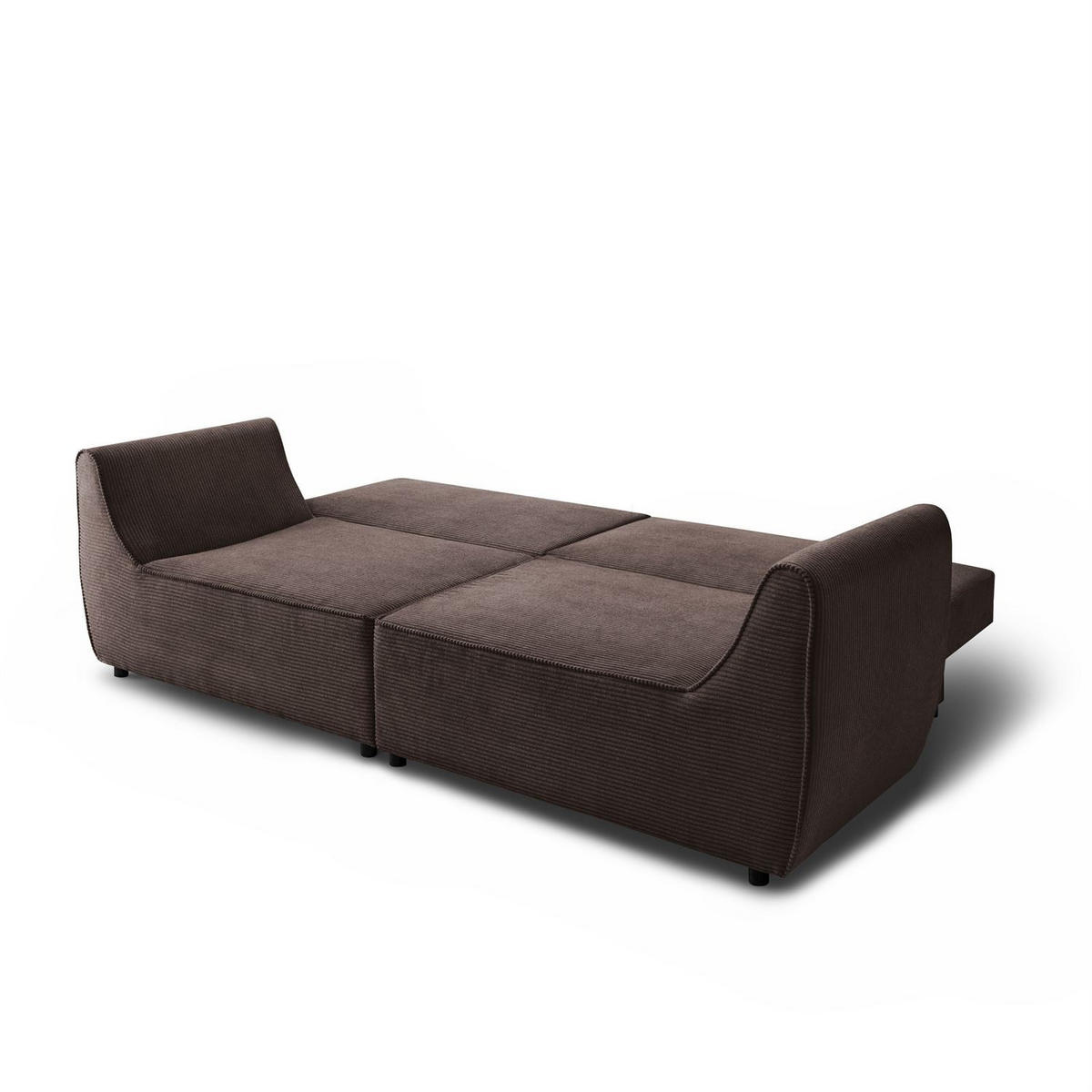 SOFA ASPEN Zweisitzer mit Schlaffunktion, Anafi 18 - Braun, Textil (267/94/95cm) - Lookway