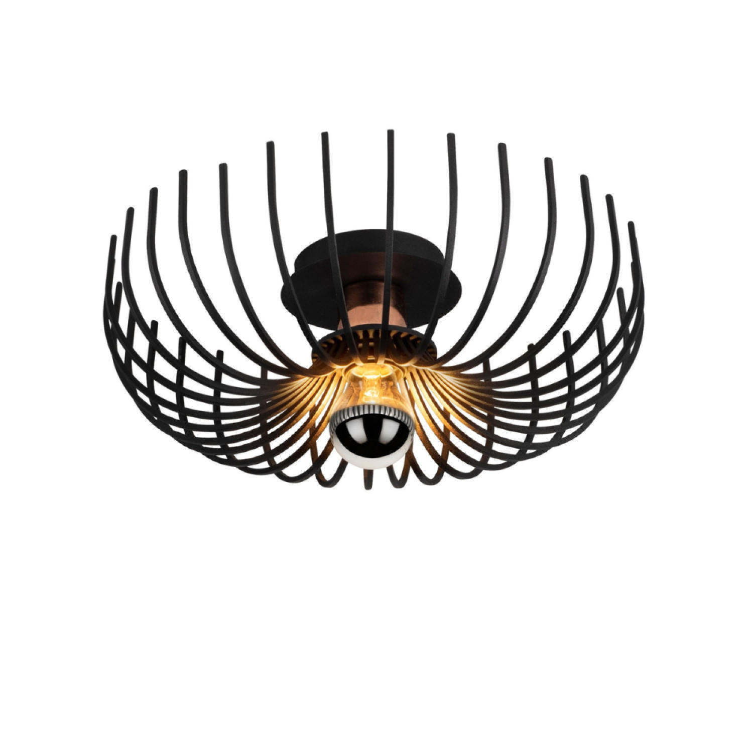 DECKENLEUCHTE Linda Farbe Schwarz 40w - Schwarz, Metall (36/12/36cm) - Concept Usine