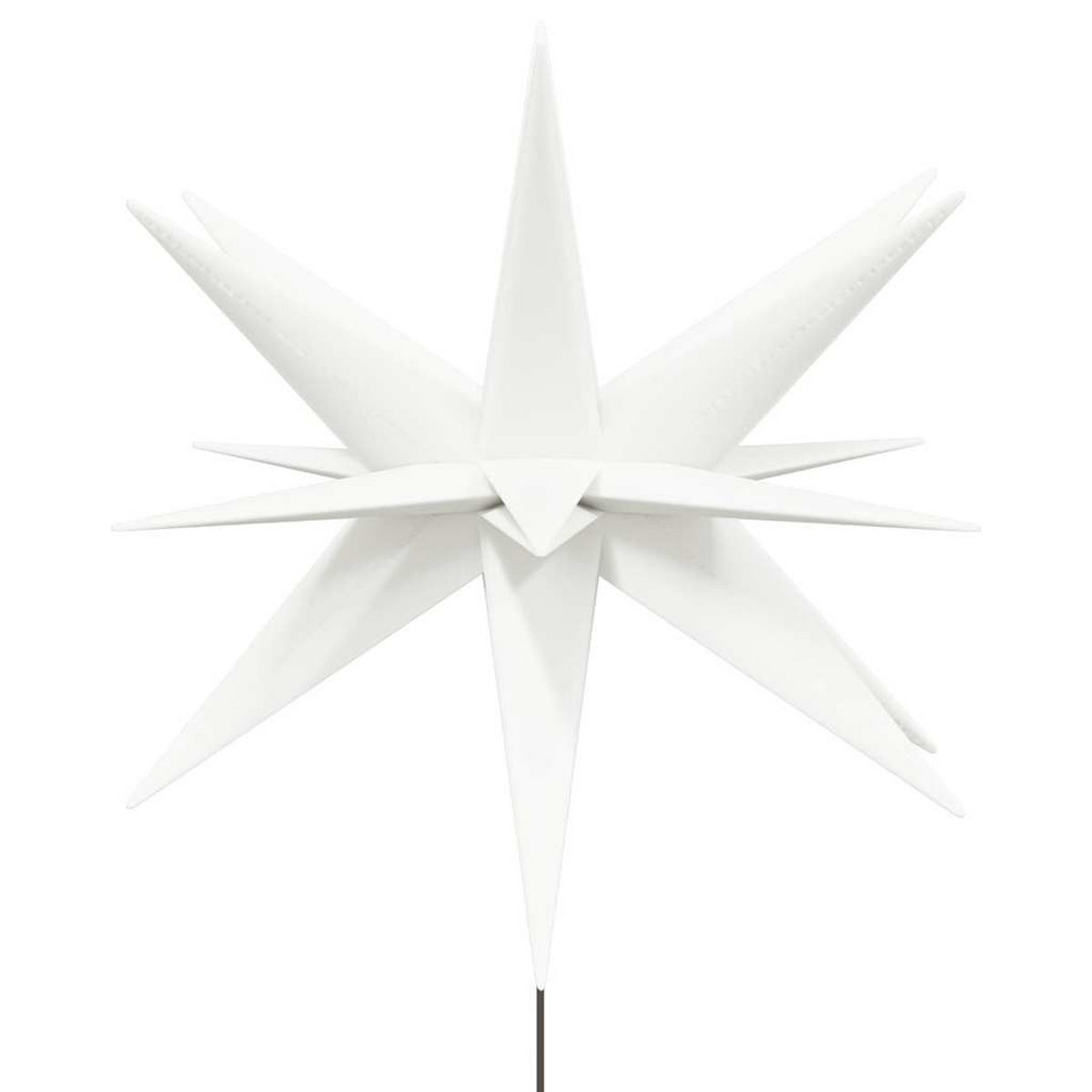 WEIHNACHTSSTERN LED Mit Erdspiess Faltbar Weiss 57 Cm - Weiß, Kunststoff (58/138/58cm) - vidaXL