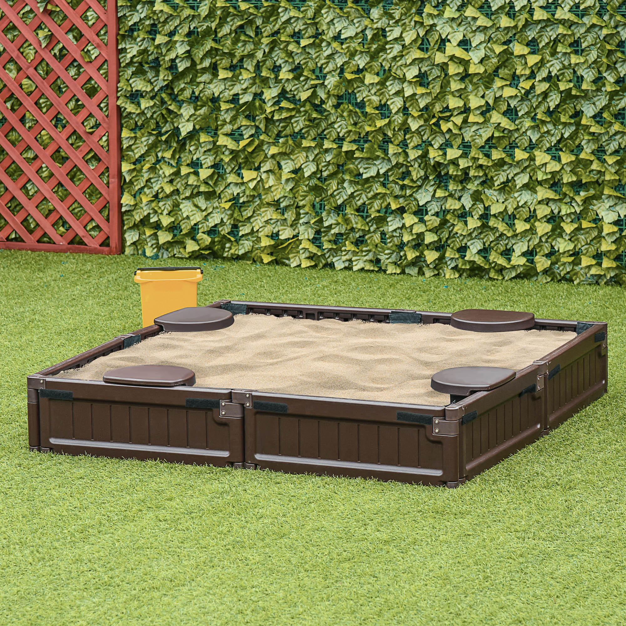 SANDKASTEN, Braun, HDPE - Braun, Kunststoff (123/123/21cm) - Outsunny