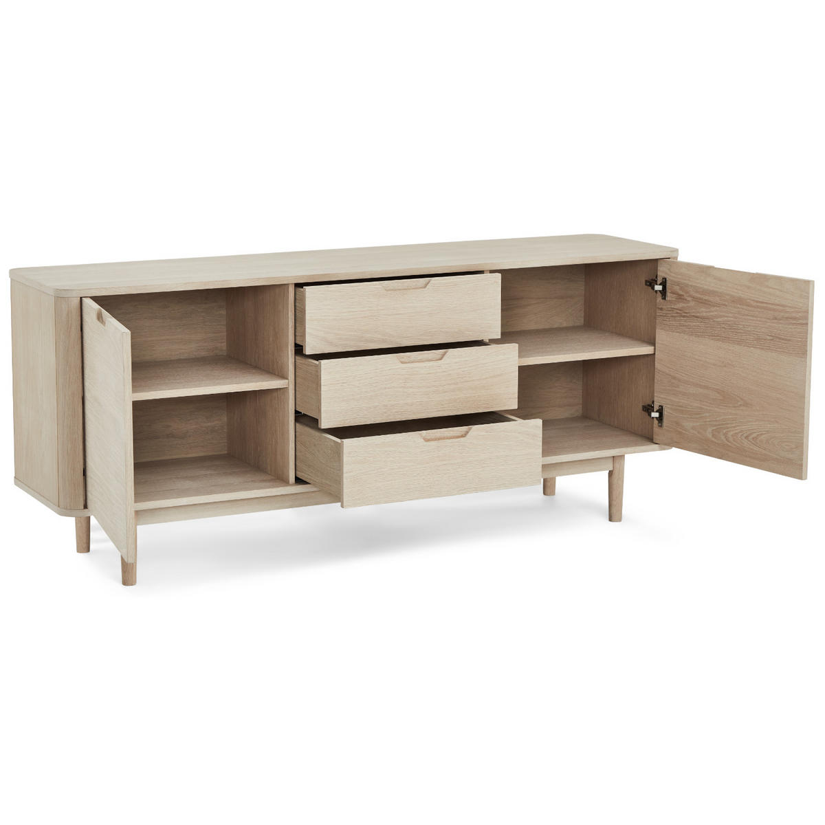 SIDEBOARD Eiche massiv - Eiche Bianco/Eichefarben, Holz/Holzwerkstoff (180/75/45cm) - Furnhouse