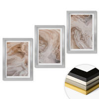 WANDBILDER 3er Set - 20x30 cm Silberner Rahmen - abstrakte Marmortexturen - Silberfarben, Kunststoff (20/30cm) - ArtPrintCave