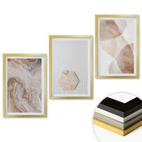WANDBILDER 3er Set - 40x60 cm Goldrahmen - Designerabstraktion der Natur - Goldfarben, Kunststoff (40/60cm) - ArtPrintCave