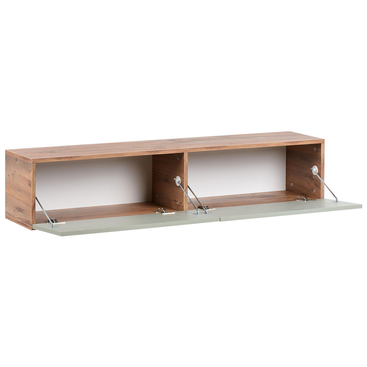 WANDMONTIERTER-TV-SCHRANK Grün/Braun Gladstone - Braun/Grün, Holzwerkstoff (140/30/32cm) - Beliani
