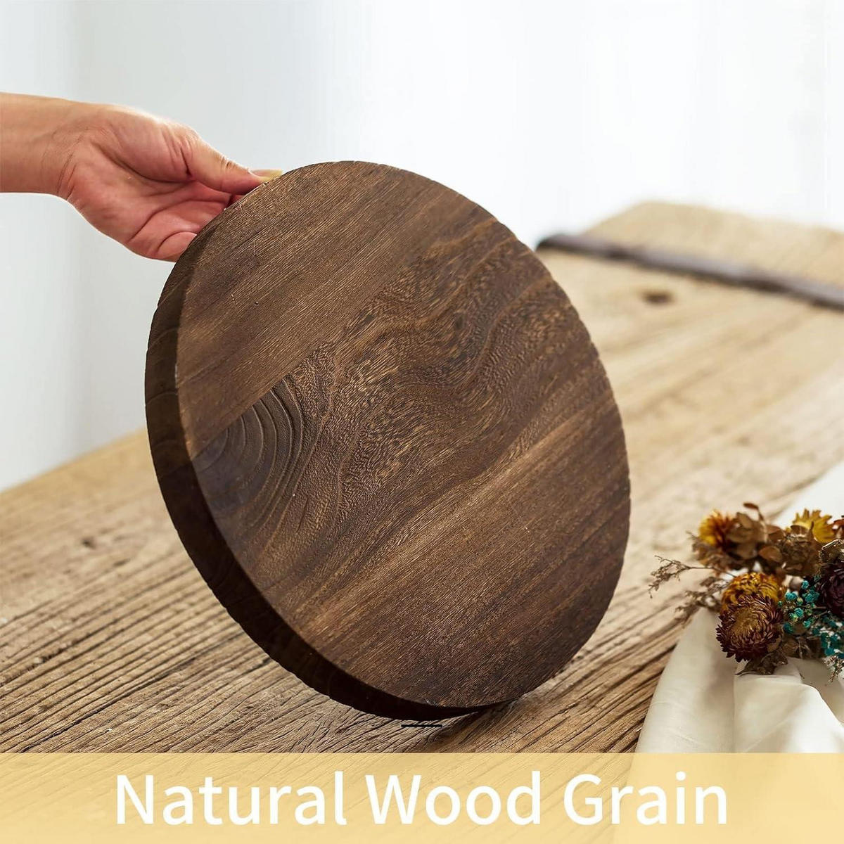 HOLZTABLETT rund 30 cm - Braun, Holz (30/4/30cm)