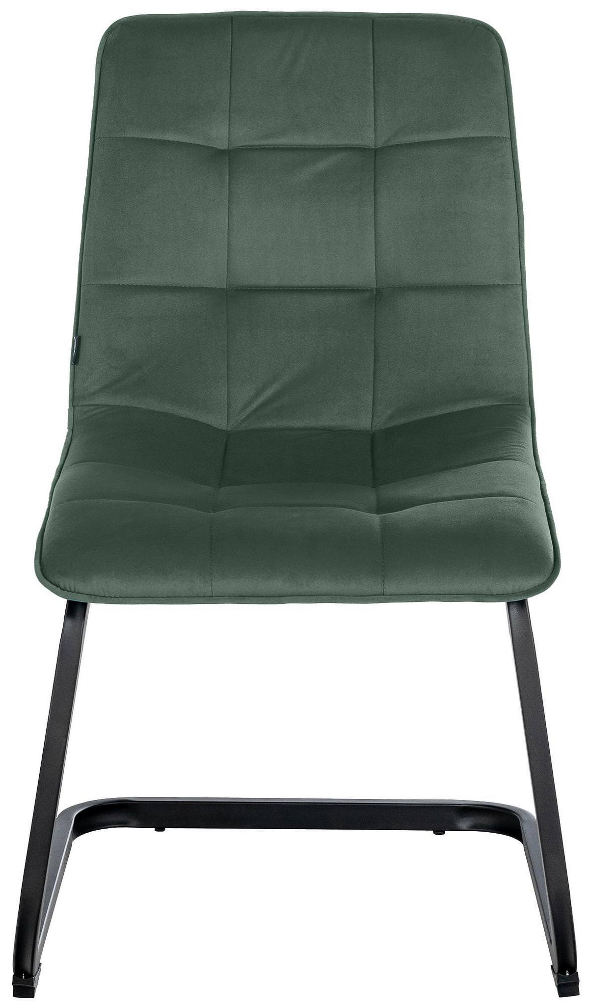 SCHWINGSTUHL 2er Set Samt dunkelgrün - Dunkelgrün/Schwarz, Textil/Metall (47/87/58cm) - CLP