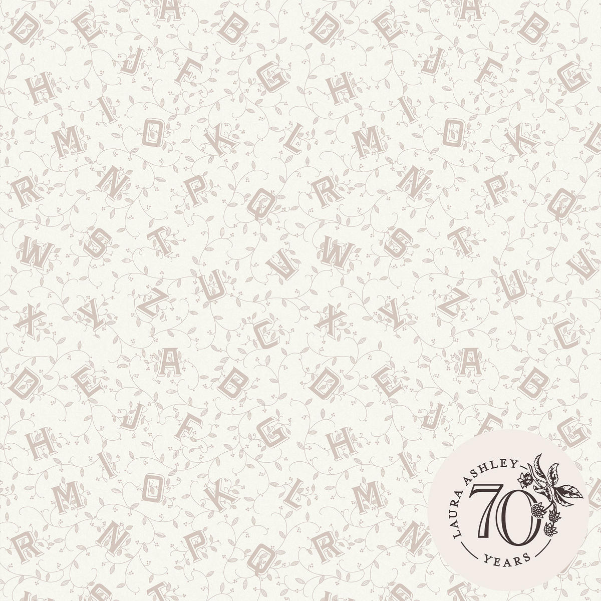 VLIESTAPETE Alphabet Taubengrau | Beige Grau | Buchstaben | 10mx52cm - Grau, Papier/Kunststoff (52/1000cm) - Graham & Brown
