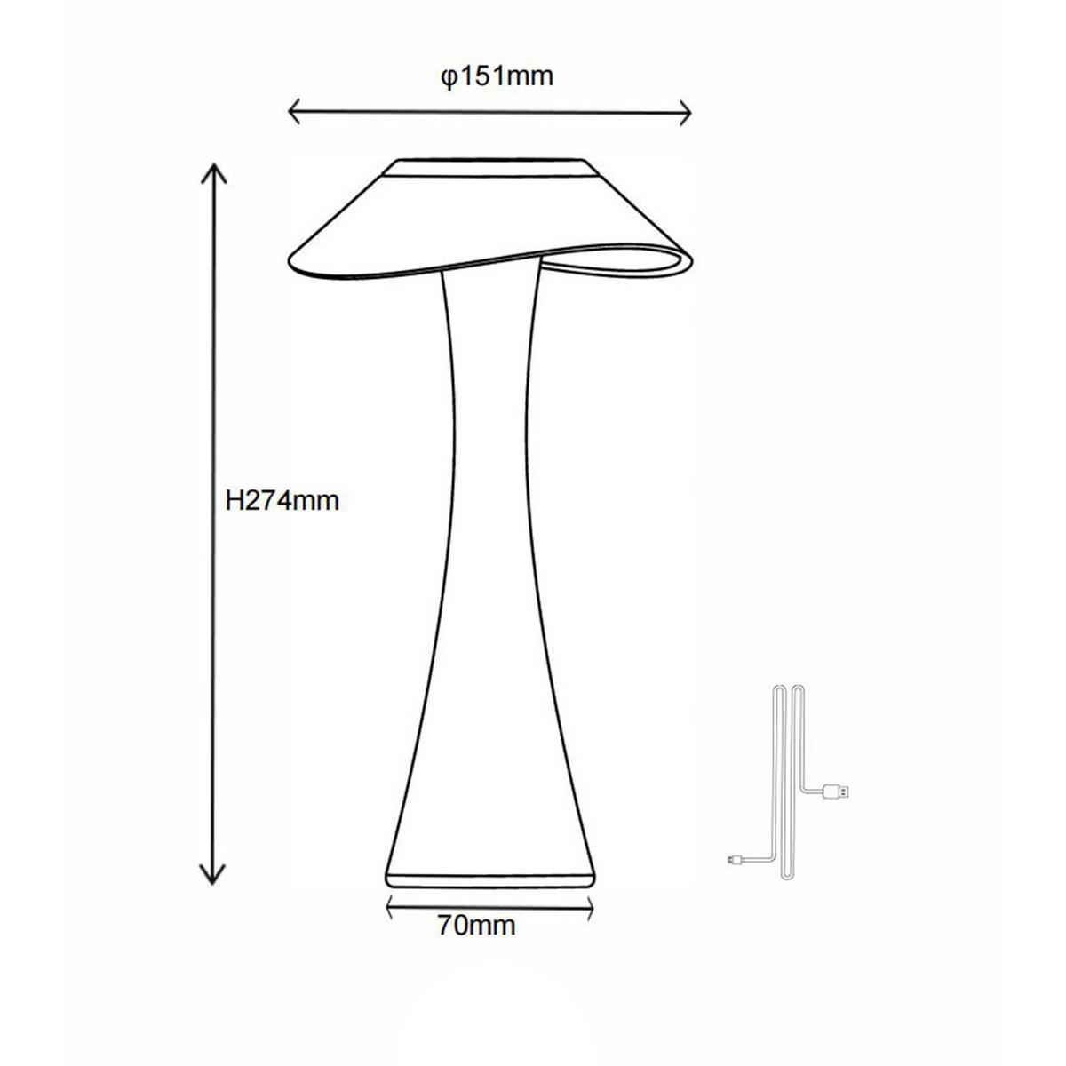 LED TISCHLEUCHTE Ambra Gold - Goldfarben, Kunststoff (15.1/15.1/27.4cm) - Globo Lighting