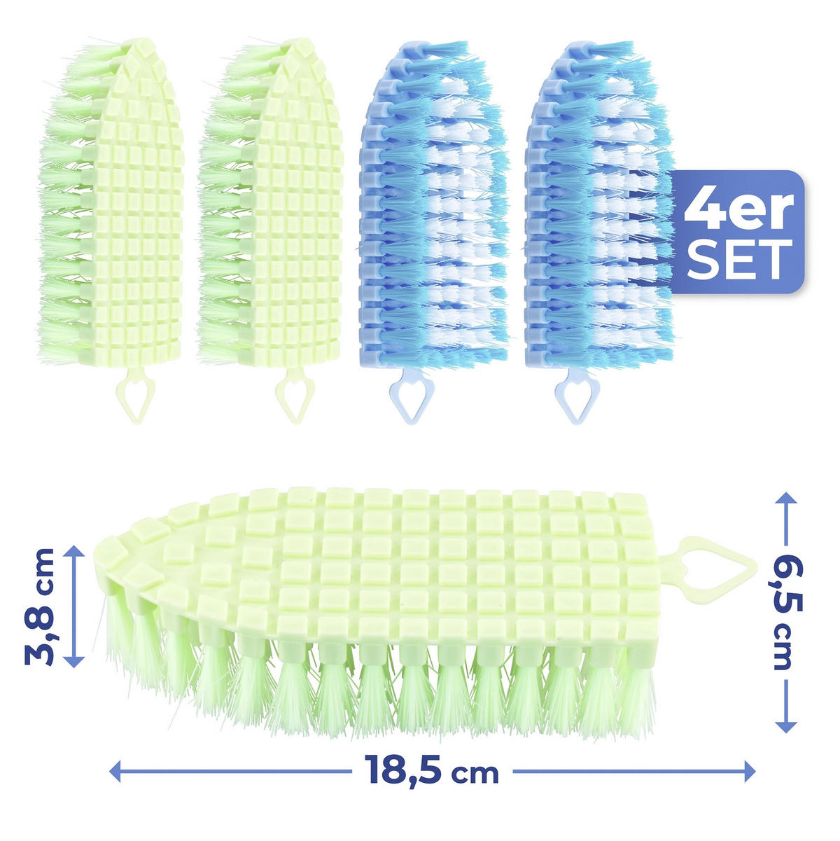 REINIGUNGSBÜRSTEN 4er-Set flexibel Maximex - Multicolor, Kunststoff (18.5/6.5/3.8cm) - Maximex