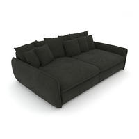 BIGSOFA Hereford Velvet Grau inkl. 11 Kissen 234/131/61 cm - Anthrazit, Kunststoff/Textil (234/61/131cm) - foamnova