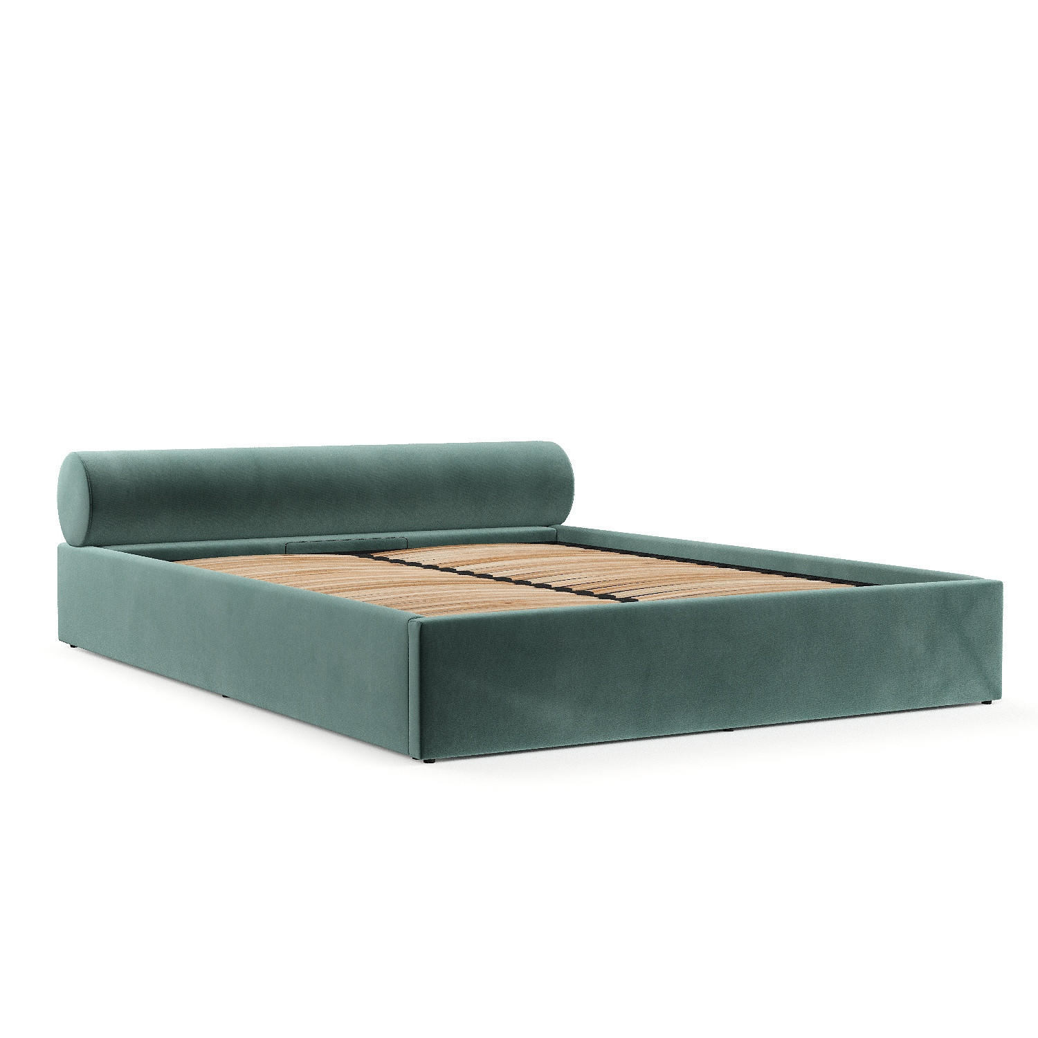 POLSTERBETT Solvo mit Stauraum 160/200 cm Marine im Kronos Stoff - Türkis/Schwarz, Holz/Holzwerkstoff (160/200cm) - AltaBeds