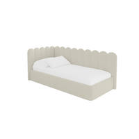 EINZELLBETT Jugendbett mit Bettkasten, Rechts - ARTY 90x200 Beige - Perlmutt, Holzwerkstoff/Textil (90/200cm) - ALTDECOR