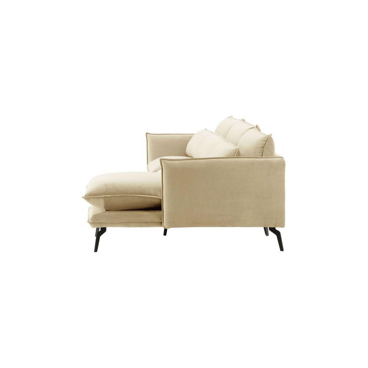 ECKSOFA Layla Rechts-Velluto 2 - Creme, Holz/Textil (278/160cm)