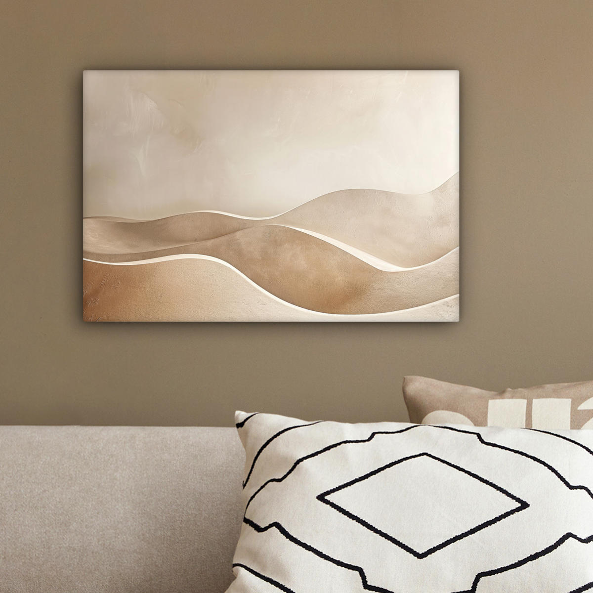LEINWANDBILD Beige - Natur - Abstrakt - Modern 30x20 cm - Beige, Textil (30/20cm) - MuchoWow