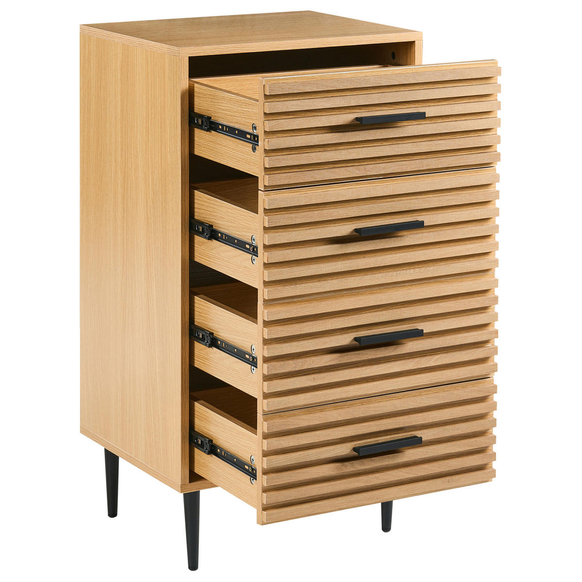 KOMODA s 4 zásuvkami Světle hnědá Keith - světle hnědá, kompozitní dřevo (48/90/40cm) - Beliani