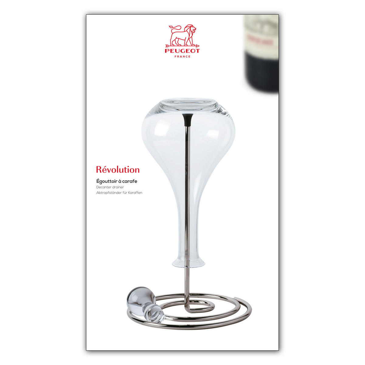 ABTROPFSTÄNDER Revolution für Karaffen Dekanter Stahl - Grau, Metall (16.8/33/16.8cm) - PEUGEOT
