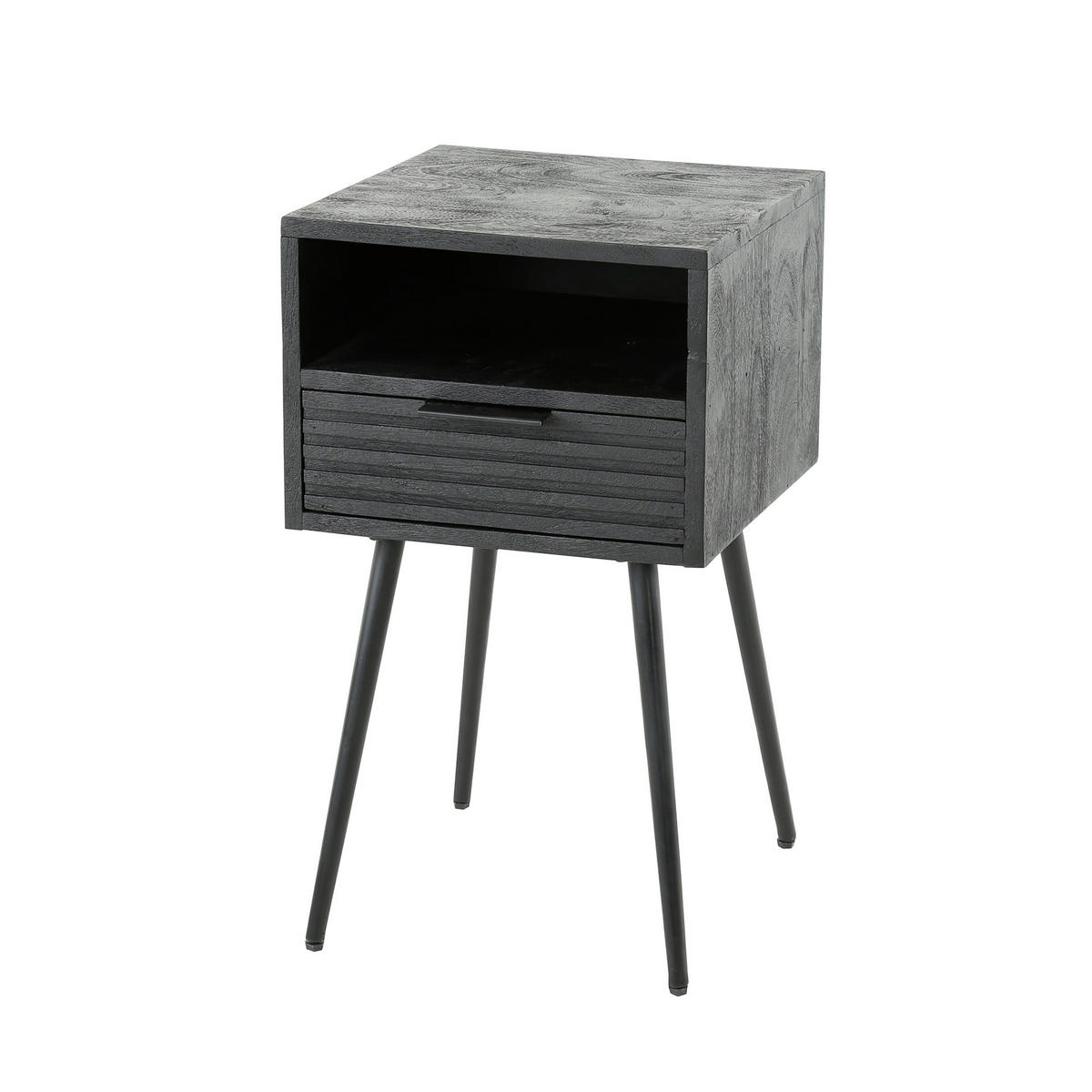 NACHTTISCH Marina Schwarz 35/35/60 cm - Schwarz, Holz (35/60/35cm) - Hoyz Collection