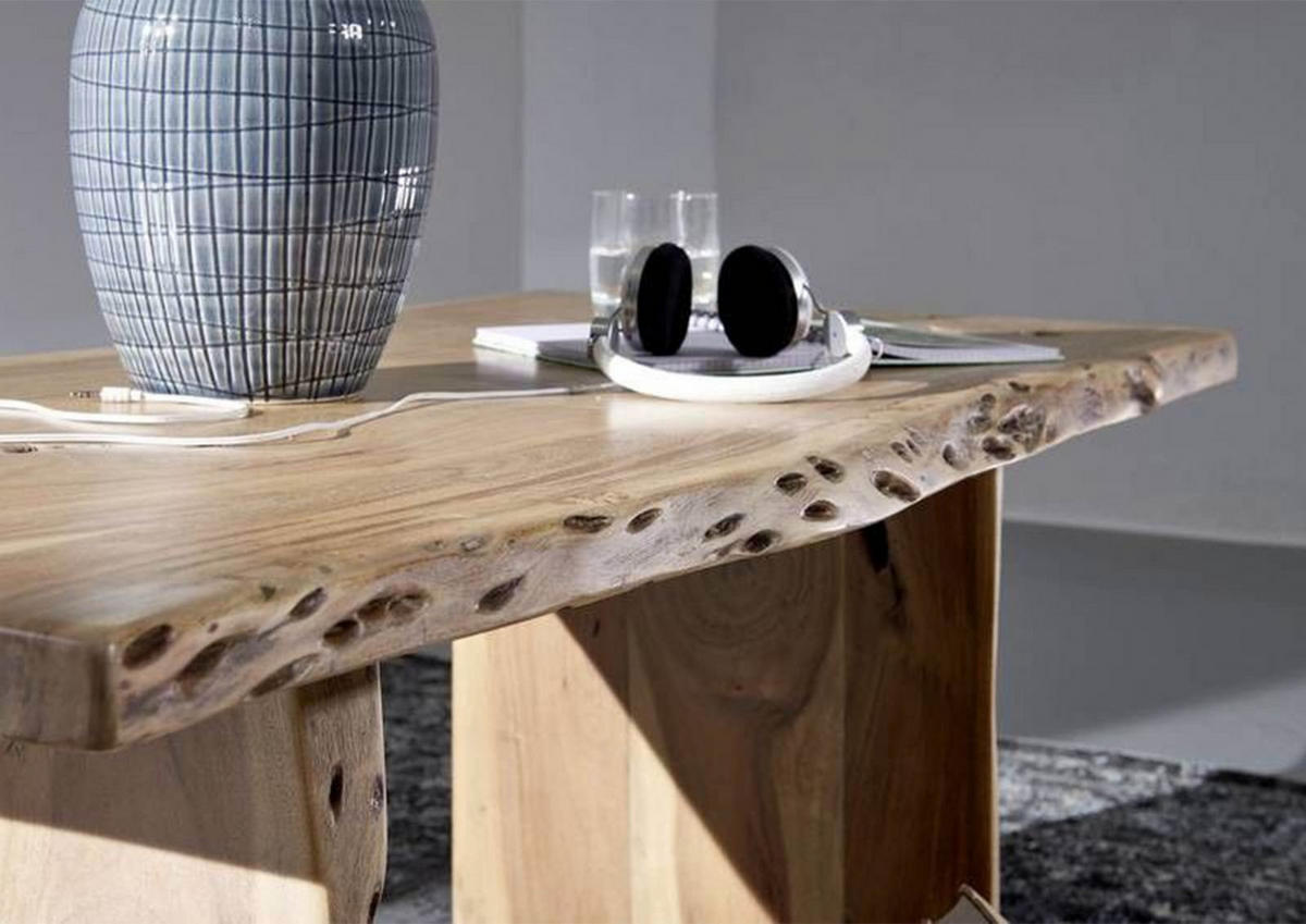 COUCHTISCH Akazie 120x60x45 natur lackiert PURE ACACIA #307 - Braun, Holzwerkstoff (60/120/45cm) - Massivmoebel24