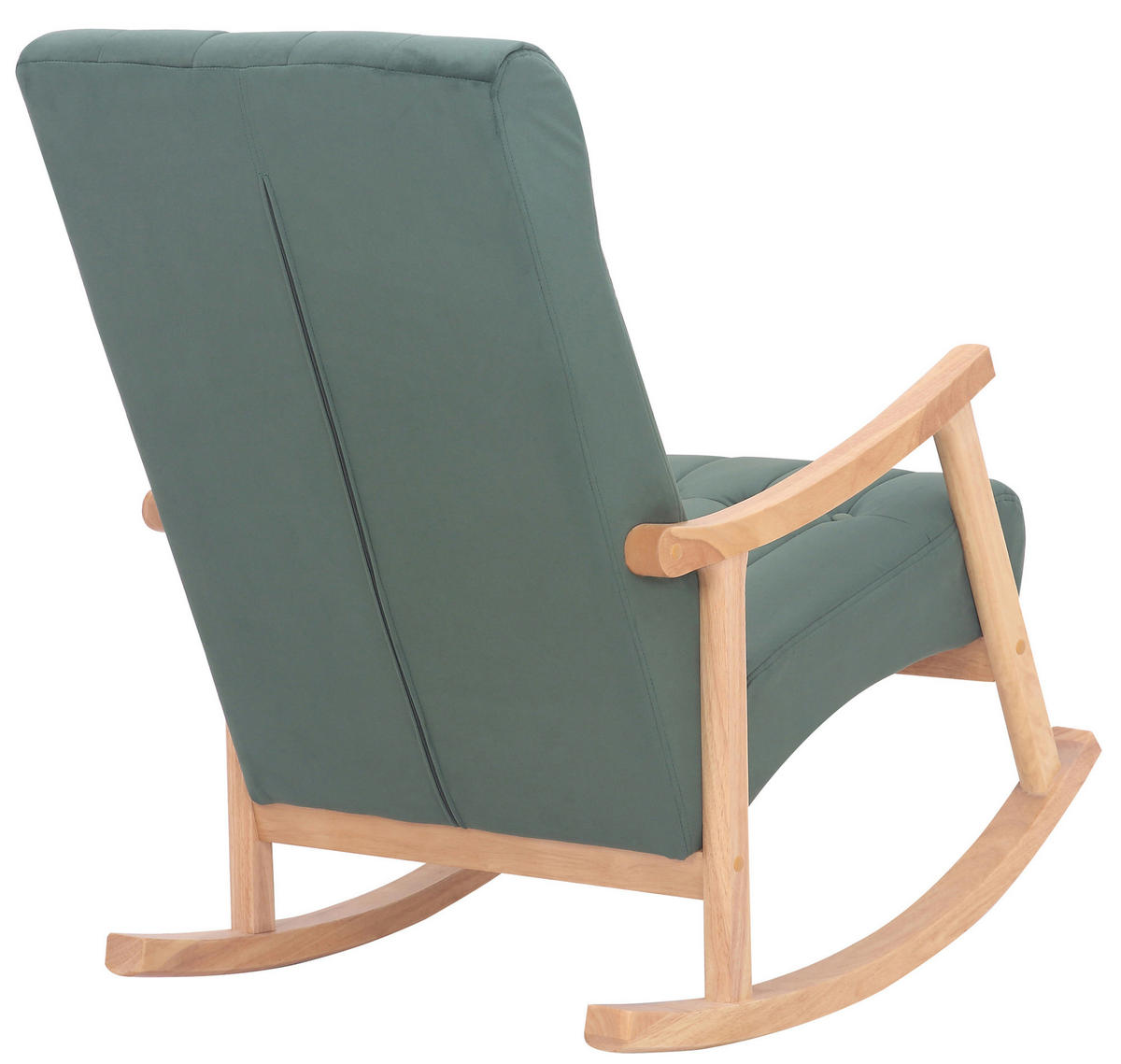 SCHAUKELSTUHL Sarti Samt, Gestell Kautschukholz natur Natura/Grün - Naturfarben/Grün, Holz/Textil (62/98/92cm) - TPFLiving