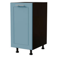 UNTERSCHRANK Bari D1D/40 Schwarz / RAL 5024 pastellblau 40 / 50 / 82cm - Blau/Schwarz, Holz/Holzwerkstoff (40/82/50cm) - Feldmann-Wohnen