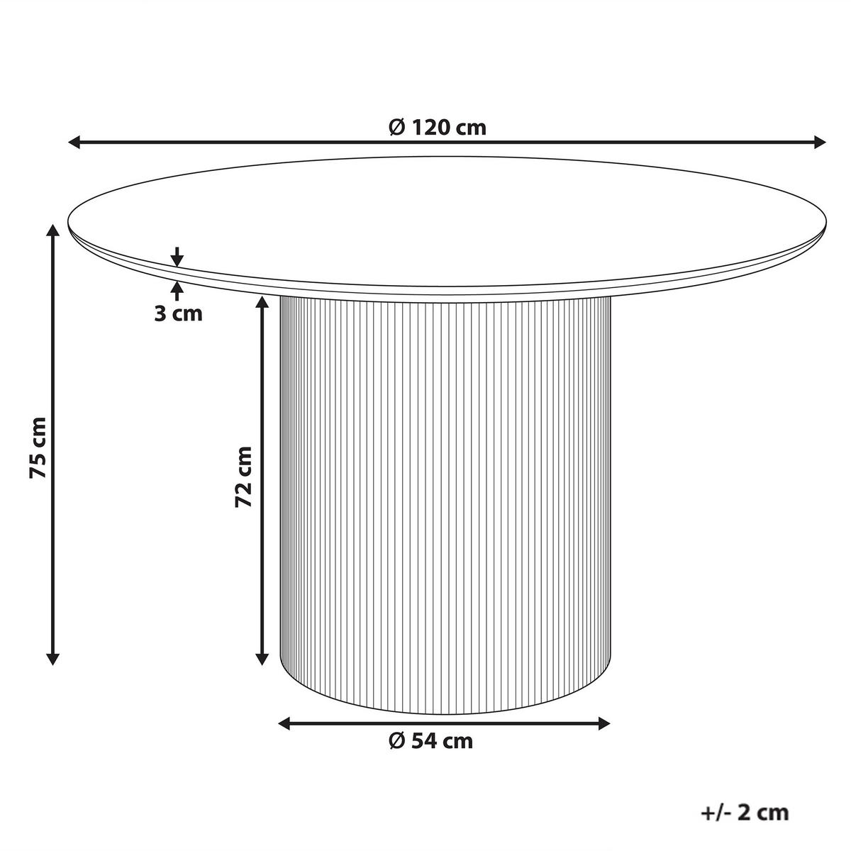 JÍDELNÍ STŮL Světle béžový 120/120 cm Newell - béžová, kompozitní dřevo (120/120/75cm) - Beliani