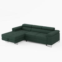 ECKSOFA VEMO MINI Links Grün Cord-Stoff Kompakter Komfort für Wohnräume - Grün, Textil (235/175cm) - Barchello