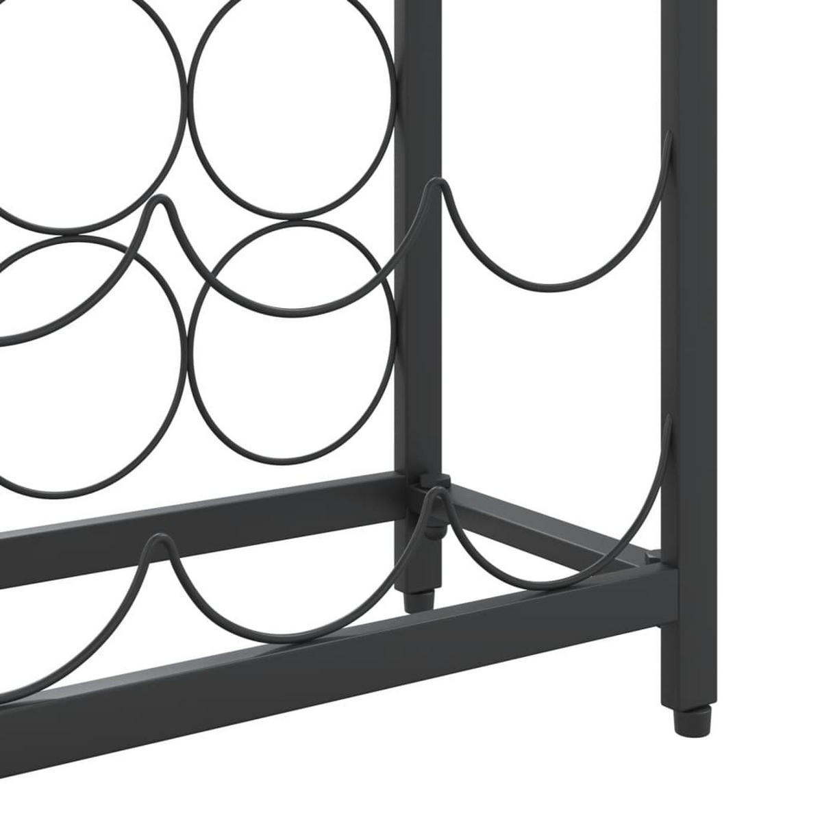 WEINREGAL Schwarz Eisen - Schwarz, Metall (18/200/34cm) - vidaXL