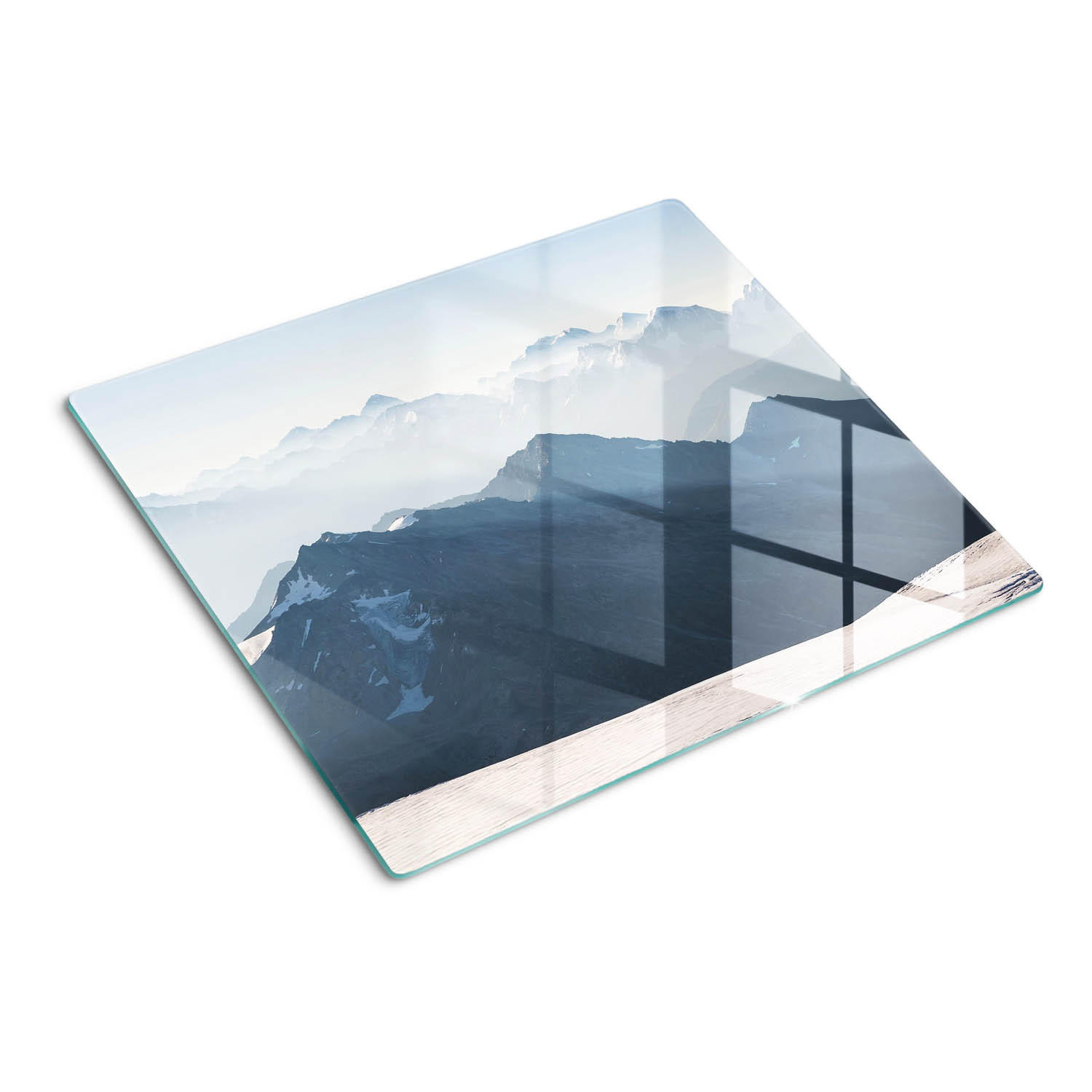 GLASPLATTE 60x52 cm Bergspitze - Grau, Glas (60/0.4/52cm) - TULUP
