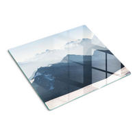 GLASPLATTE 60x52 cm Bergspitze - Grau, Glas (60/0.4/52cm) - TULUP