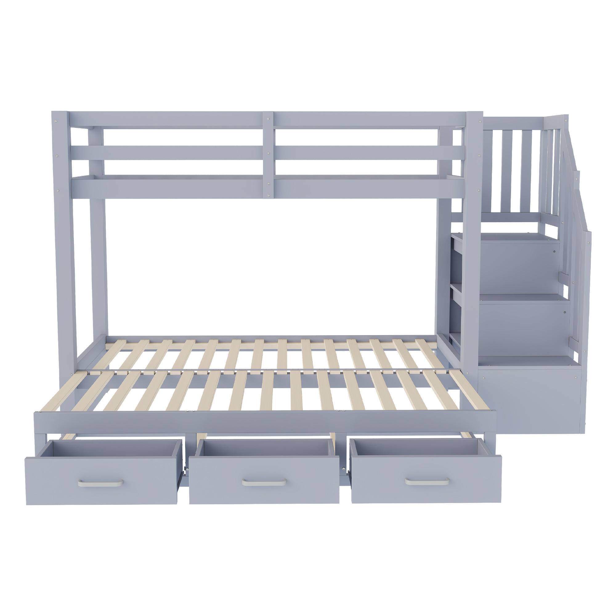 ETAGENBETT 90/200 cm + 180/190 cm Grau - Grau, Holz - Raumix