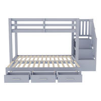ETAGENBETT 90/200 cm + 180/190 cm Grau - Grau, Holz - Raumix