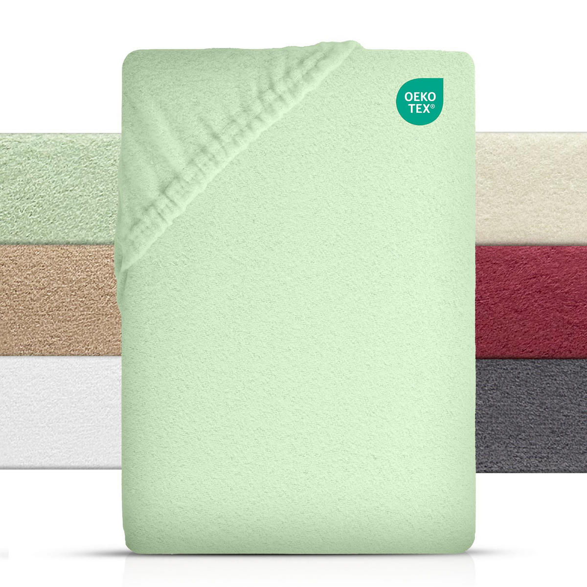 WINTER-SPANNBETTLAKEN 180-200x200-220 cm, Warmes Teddy Fleece Bettlaken Grün - Grün, Textil (200/220cm) - Carpe Sonno