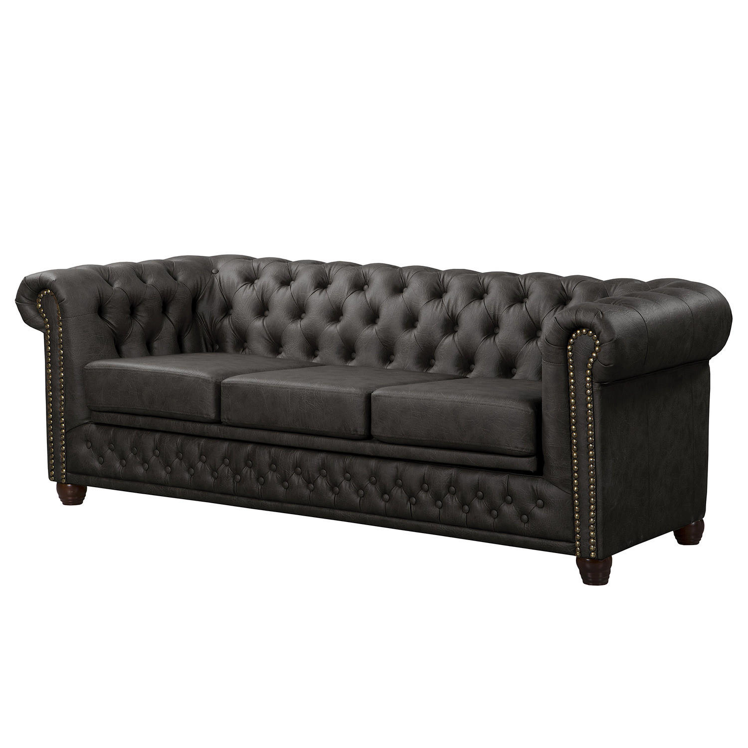 3-SITZER SOFA - Schwarz, Kunststoff (203/72/86cm) - home24