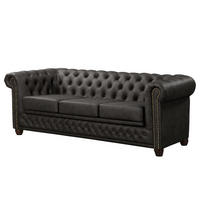 3-SITZER SOFA - Schwarz, Kunststoff (203/72/86cm) - home24