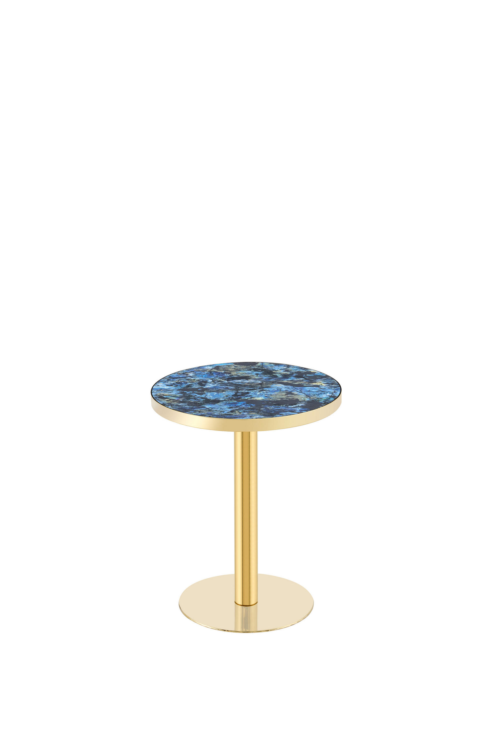 BEISTELLTISCH Rund 60 cm mit Marmor-Optik DE-40038 Blau - Blau, Metall (60/60/74cm) - ComfortXL